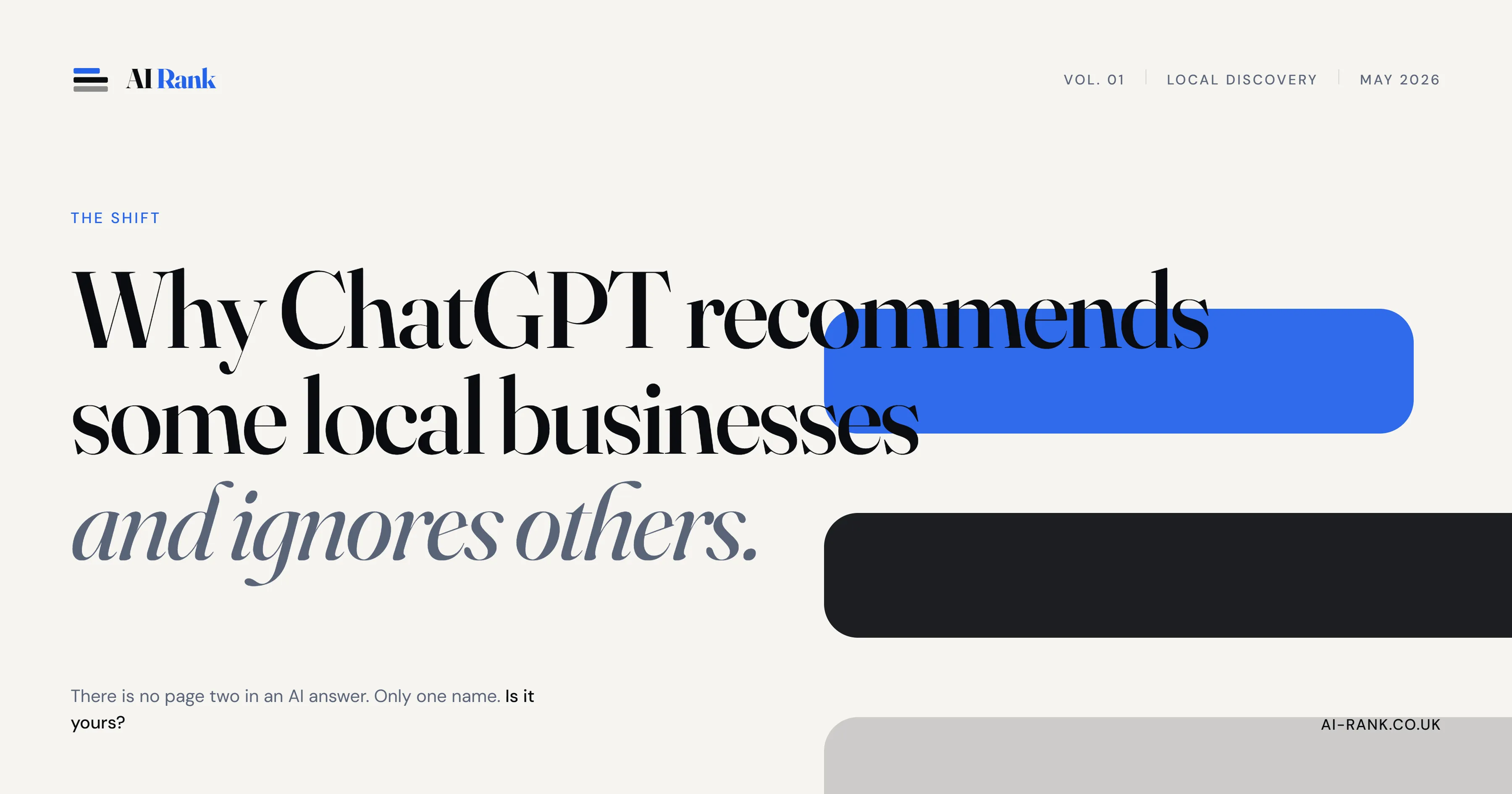 Why ChatGPT recommends some local businesses and ignores others - AI Rank blog